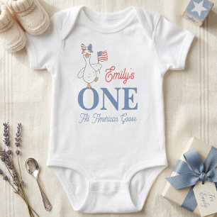 Ein All American Goose Mädchen 1. Geburtstag Baby Strampler