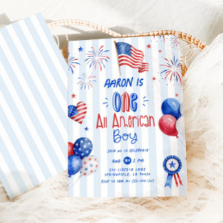 Ein All American Junge 1. Geburtstag Einladung
