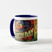 Ein alles- Gute zum GeburtstagVintages gemalt Tasse (Vorderseite Links)