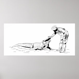 Ein Alligator Line Art Poster betreiben