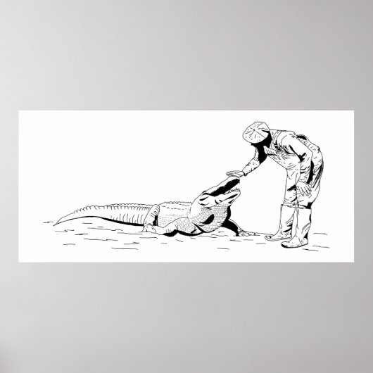 Ein Alligator Line Art Poster betreiben (Vorne)