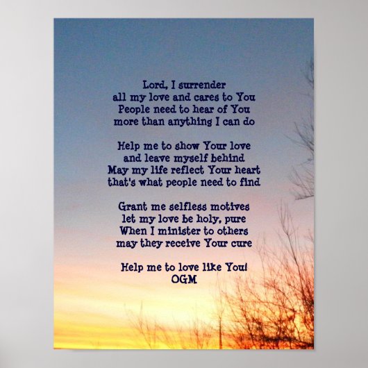 Ein alltägliches Gebet Poster (Vorne)