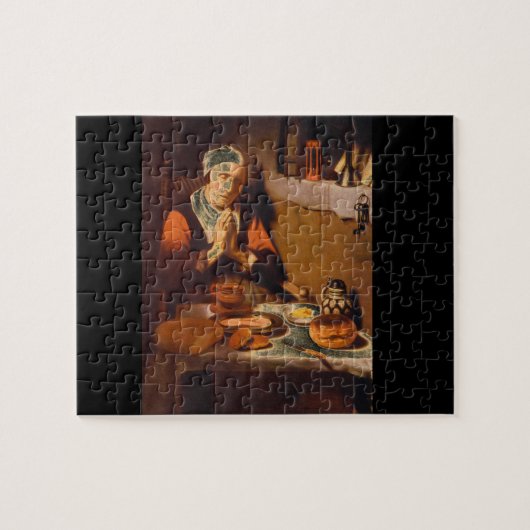 Ein alte Frau Praying_Dutch Meister Puzzle (Horizontal)