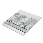 Ein alter ägyptischer Garten (Stich) (b/w Foto) Fliese (Seite)