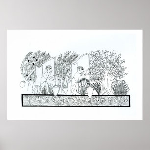 Ein alter ägyptischer Garten (Stich) (b/w Foto) Poster