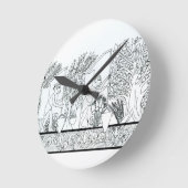 Ein alter ägyptischer Garten (Stich) (b/w Foto) Runde Wanduhr (Winkel)