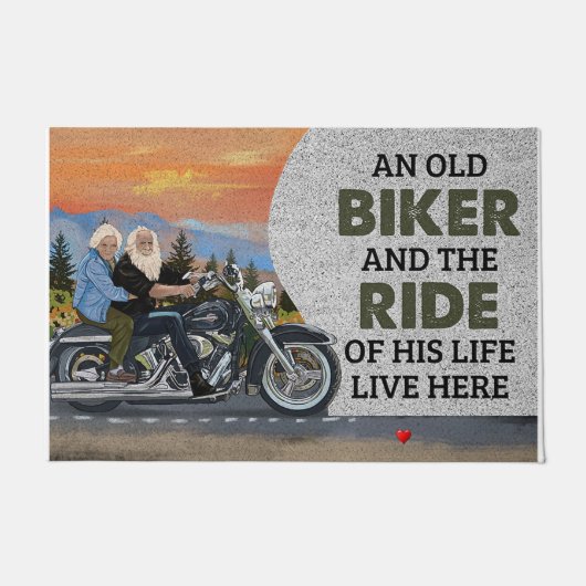 Ein alter Biker und sein Leben Fußmatte (Vorderseite)