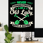 Ein alter Damengarten mit Schaufel Poster (Heimbüro)