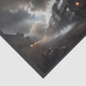 Ein alter Dampfzug aus dem 19. Jahrhundert in der  Seidenpapier (Ausschnitt)