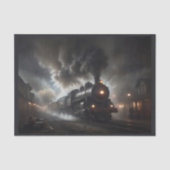 Ein alter Dampfzug aus dem 19. Jahrhundert in der  Seidenpapier (Vorderseite)