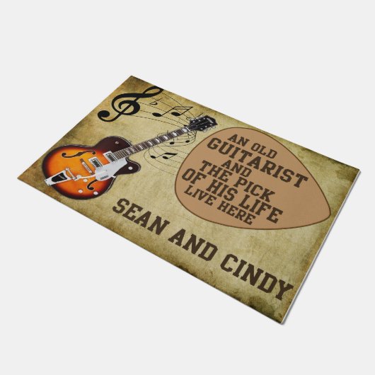 Ein alter Gitarrist und sein Lebenslied Fußmatte (Schrägansicht)