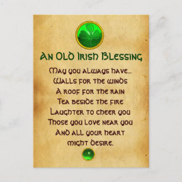 Ein alter irischer Segen für Luckparchment Postkarte