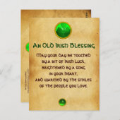 Ein alter irischer Segen für Luckparchment Postkarte (Vorne/Hinten)