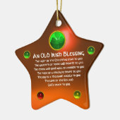 Ein alter irischer Weihnachtssegierungsstar Keramik Ornament (Links)