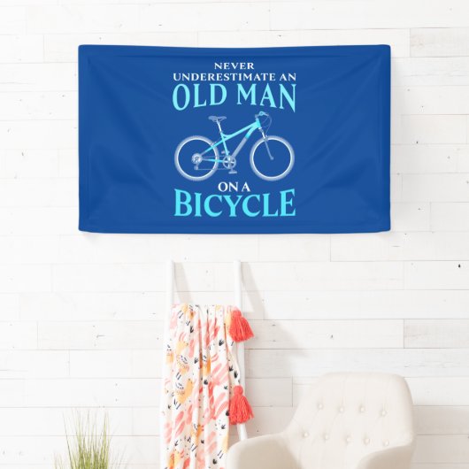 Ein alter Mann auf dem Fahrrad Banner (Insitu)