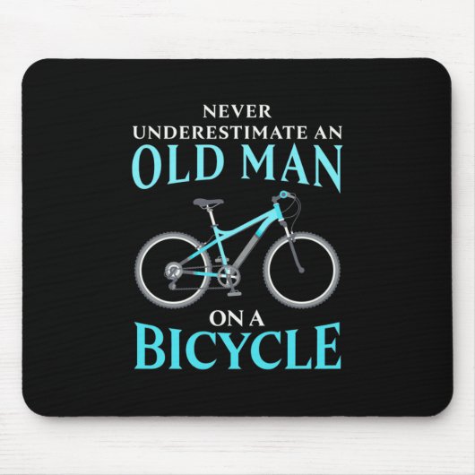 Ein alter Mann auf dem Fahrrad Mousepad (Vorne)
