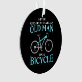 Ein alter Mann auf dem Fahrrad Ornament (Vorderseite)