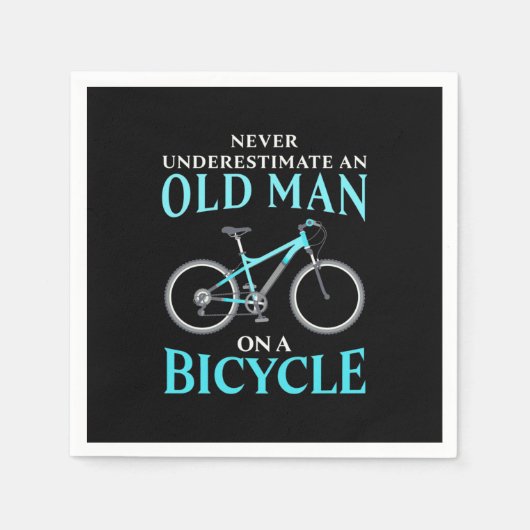 Ein alter Mann auf dem Fahrrad Serviette (Vorderseite)