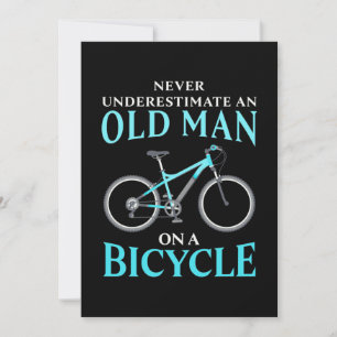 Ein alter Mann auf einem Fahrrad Einladung