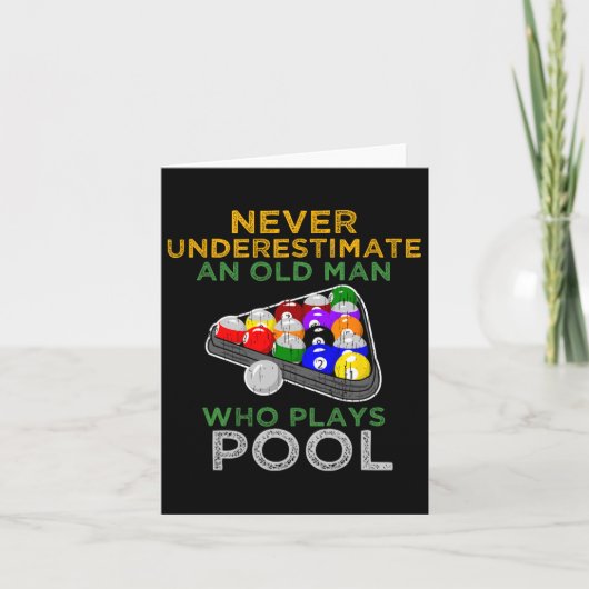 Ein alter Mann, der Pool Funny Pool Billard Pla Karte (Vorderseite)