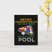 Ein alter Mann, der Pool Funny Pool Billard Pla Karte (Gelbe Blume)