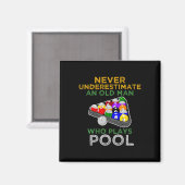 Ein alter Mann, der Pool Funny Pool Billard Pla Magnet (Vorderseite/Rückseite)