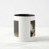 Ein alter Mann, der sein Rohr in einer Studie Tasse (Zentrum)