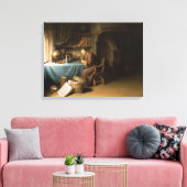 Ein alter Mann, der seine Pipe in einer Studie leu Leinwanddruck (Insitu (Wohnzimmer))