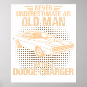 Ein alter Mann Dodge Charger 1970 Poster