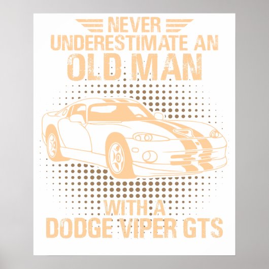 Ein alter Mann Dodge Viper 1996 Gts Streifen Poster (Vorne)