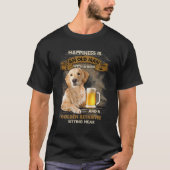 Ein alter Mann mit Bier und goldenem Retriever sit T-Shirt (Vorderseite)