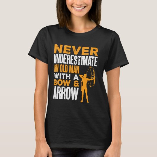 Ein alter Mann mit Bogenschießen und Bogenschießen T-Shirt (Vorderseite)