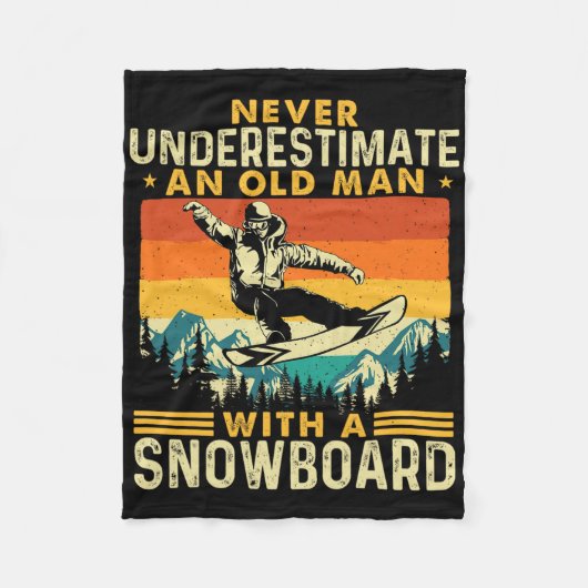 Ein alter Mann nie unterschätzen - Snowboarden Sch Fleecedecke (Vorderseite)