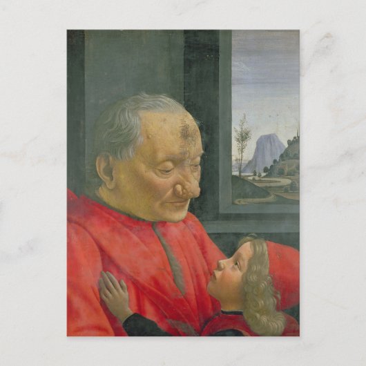Ein alter Mann und ein Junge, 1480er Postkarte (Vorderseite)