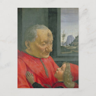Ein alter Mann und ein Junge, 1480er Postkarte