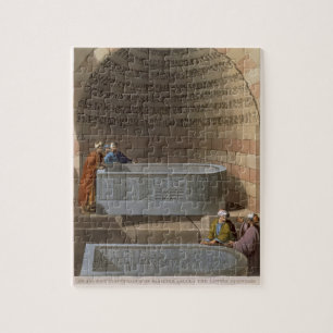 Ein alter Sarkophag von Basaltes, genannt das Lov Puzzle