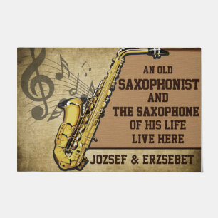 Ein alter Saxophonist und sein Leben hier leben Fußmatte