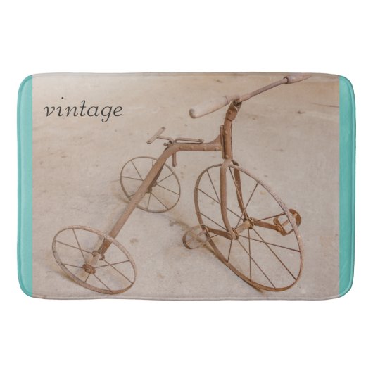 EIN ALTER TRICYCLE 1928 BATH MATS BADEMATTE (Vorderseite)