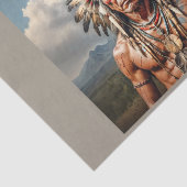 Ein älterer indischer Häuptling mit Federhäuten Seidenpapier (Ausschnitt)