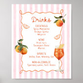 Ein älterer Spritz Handgezeichnete Getränkekarte Poster (Vorne)