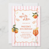 Ein älterer Spritz handgezeichneter Geburtstag Einladung (Vorderseite)