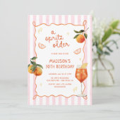 Ein älterer Spritz handgezeichneter Geburtstag Einladung (Stehend Vorderseite)