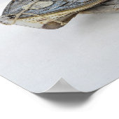 Ein altes Boot auf dem Dach eines Hauses in Santor Poster (Ecke)