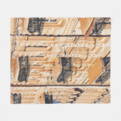 Ein altes gelbes Haus mit schmiedeeisernen Balkone Fleecedecke (Vorderseite (Horizontal))