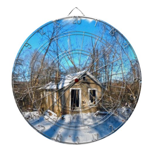 Ein altes Haus im Schnee Dartscheibe (vorne)