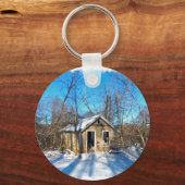 Ein altes Haus im Schnee Schlüsselanhänger (Vorderseite)