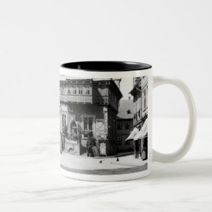Ein altes Hotel im Rathausplatz, Goslar, c.1910 Zweifarbige Tasse