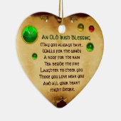Ein altes irisches Segen für ein Luckherz-Pergamen Keramik Ornament (Rechts)