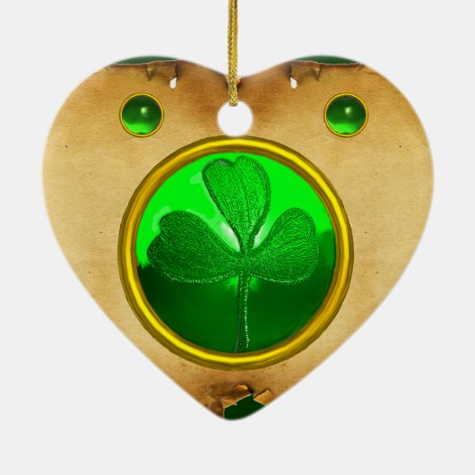 Ein altes irisches Segen für ein Luckherz-Pergamen Keramik Ornament (Hinten)