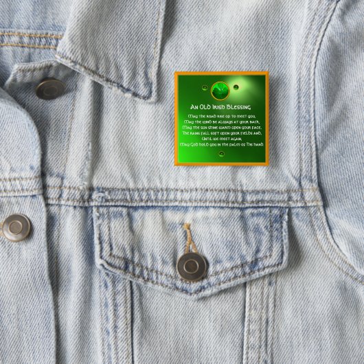 Ein altes irisches Segen-Kleeblatt Button (Beispiel)